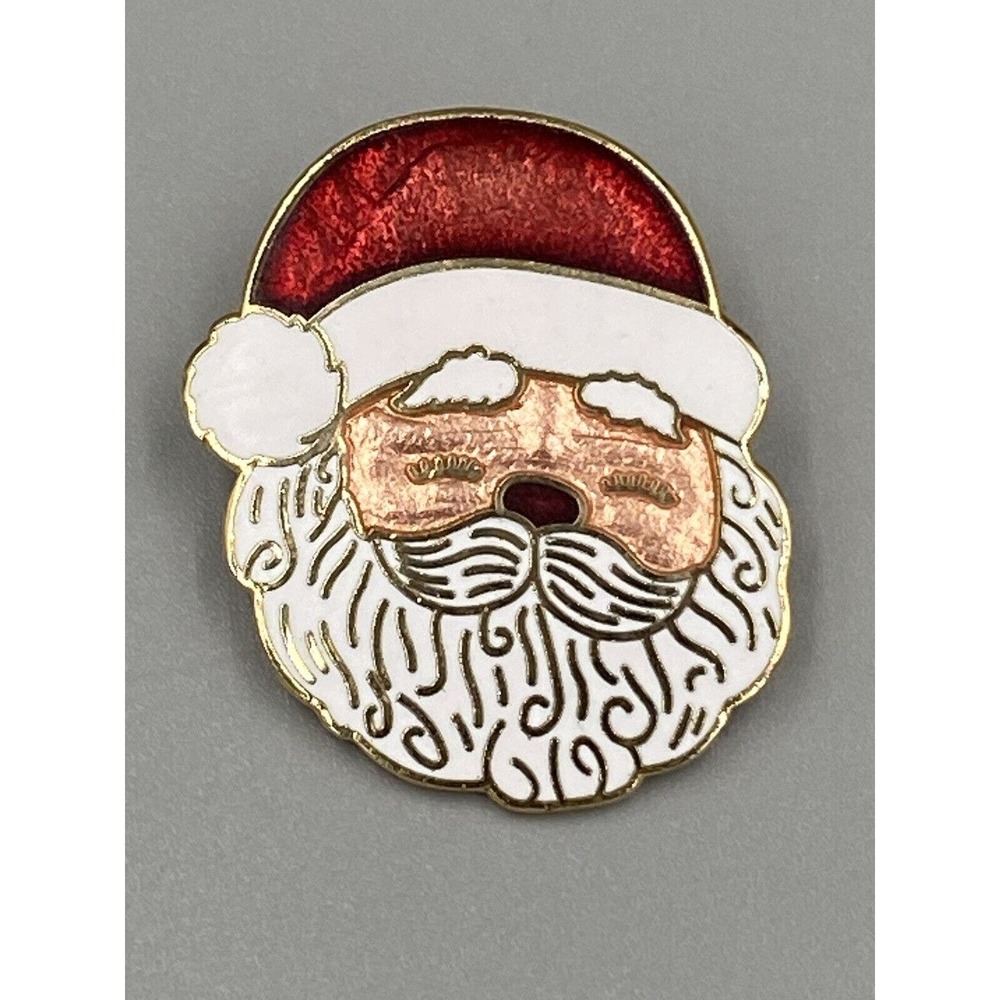 Vintage Santa Claus Face Christmas Lapel Pin Brooch
